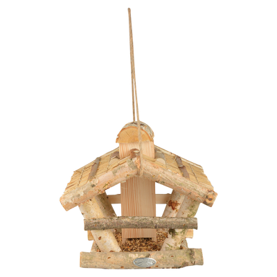 Comedero para Pajaros Mesa Colgante de Abedul con Silo